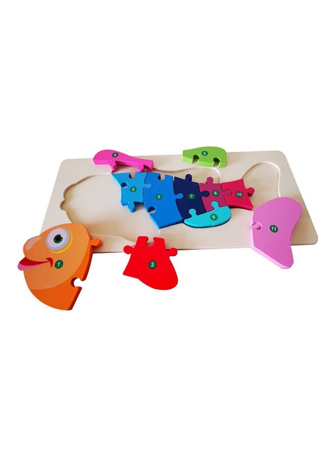 Children's Educational Wooden Fish Shape Jigsaw Puzzle Toy 22cm - Image 2