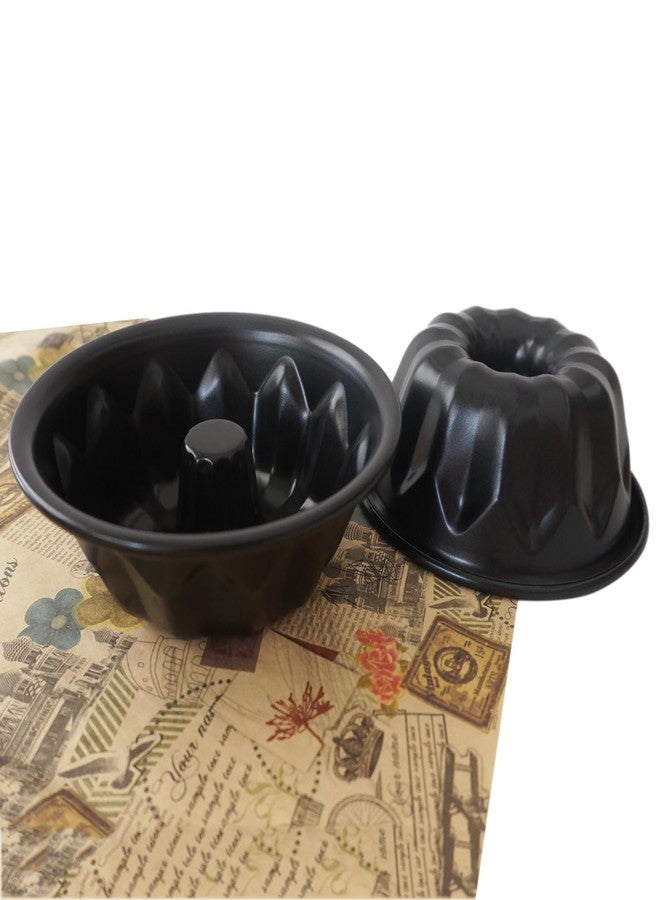 Proshopping 4 Inch Small Buntz Cake Pan, Special Fluted Tube Cake Pans, Nonstick Individual Kugelhopf Molds - Black, 4Pcs - Image 5
