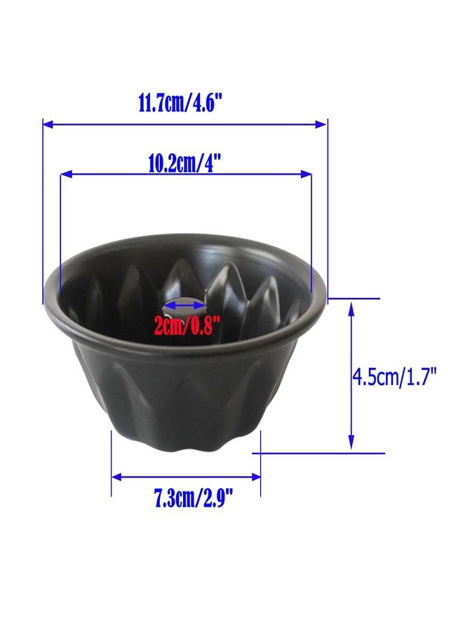 Proshopping 4 Inch Small Buntz Cake Pan, Special Fluted Tube Cake Pans, Nonstick Individual Kugelhopf Molds - Black, 4Pcs - Image 2