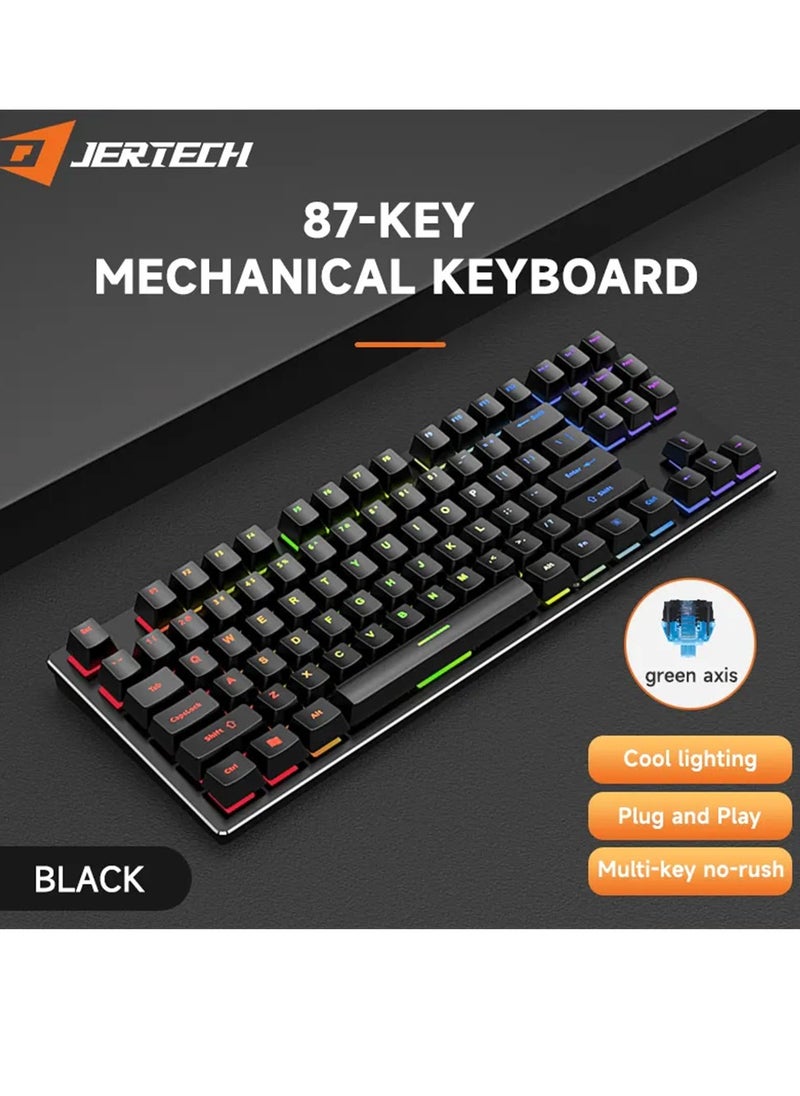 JERTECH - Professional wired computer gaming keyboard, 87 keys in English, model - JK510 (RGB) - Image 1