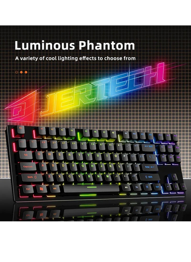 JERTECH - Professional wired computer gaming keyboard, 87 keys in English, model - JK510 (RGB) - Image 1