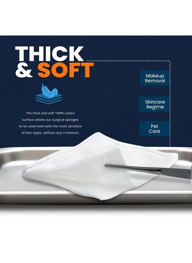 MED PRIDE - 4”x 4” Gauze, 200 Surgical Sponges 12-ply Extra Absorbent | All-Gauze, Non-Sterile| Great for Wound Dressing, Prepping, Scrubbing & Cleaning| Essential First-Aid - Image 1