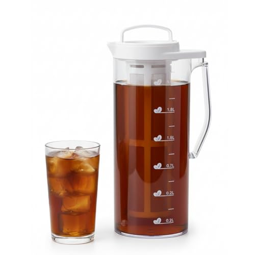 InstaCuppa Cold Brew Coffee Maker 2.2L – BPA-Free Jug with Measurement Markings, Fine Nylon Mesh Filter, Airtight Lid, Leak-Proof V-Spout, Easy-Grip Handle, Iced Coffee Maker Pitcher - Image 1