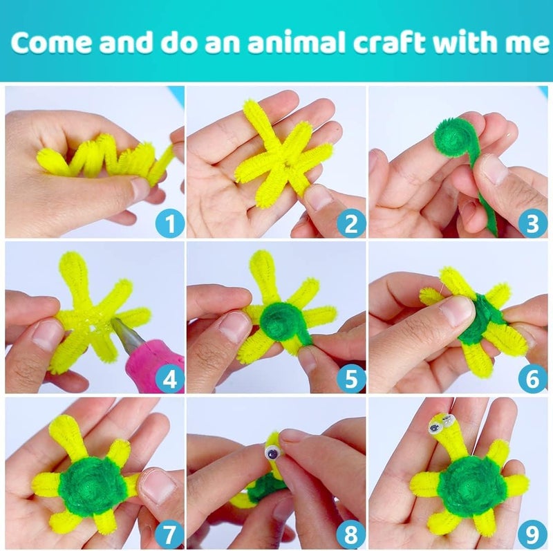 Prescent Present 200pc Pipe Cleaner Art Craft Supplies DIY Projects Decoration and much more (Red, 200pc) - Image 5