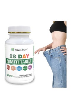 Wins Town 28 Day Slim Fit Tablet, Lotus leaf Slim Flat Tummy Tablet Weight Loss, Fat Burner Energy Tablet, Digestion and Metabolism, Recommended for Women & Men, Dietary Supplements 60 Tablets  - Image 1