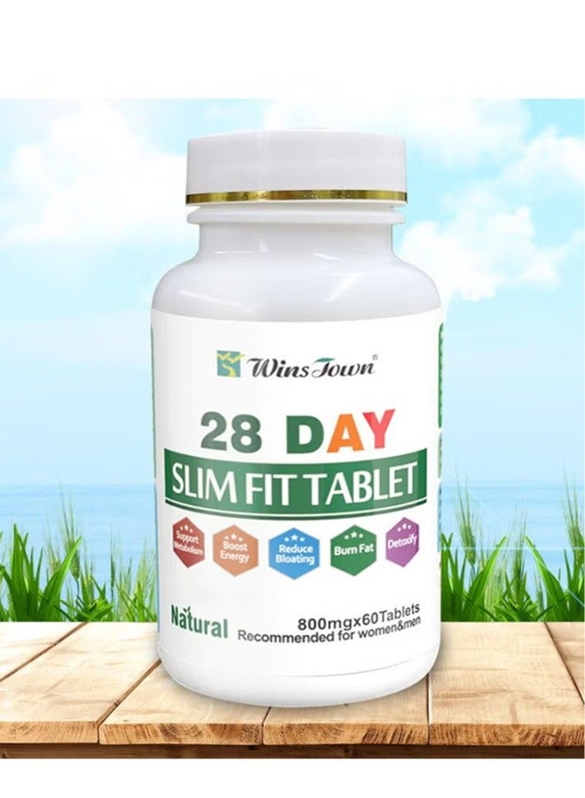 Wins Town 28 Day Slim Fit Tablet, Lotus leaf Slim Flat Tummy Tablet Weight Loss, Fat Burner Energy Tablet, Digestion and Metabolism, Recommended for Women & Men, Dietary Supplements 60 Tablets - Image 5