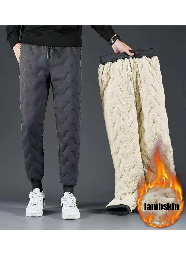 NIBEMINENT Men's Winter Warm Fleece Lined Pants Outdoor Sports Camping Straight Pants Hiking Pants Thicken Thermal Trousers - Image 2