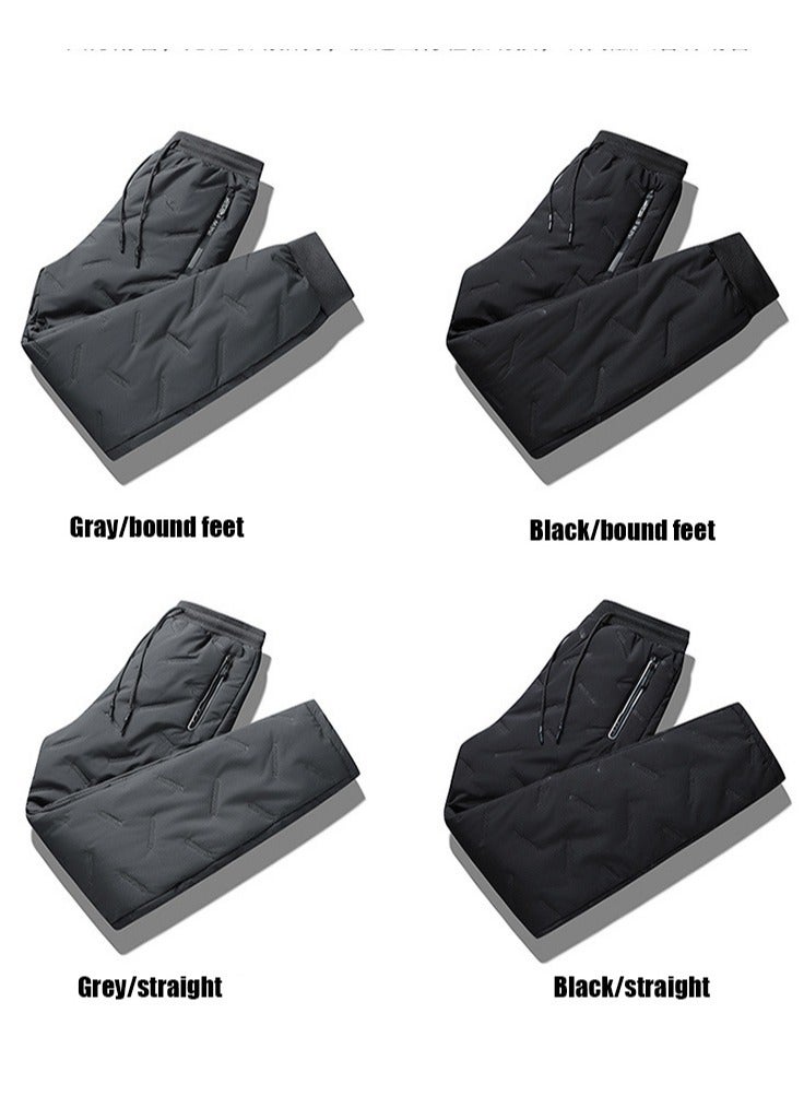 NIBEMINENT Men's Winter Warm Fleece Lined Pants Outdoor Sports Camping Straight Pants Hiking Pants Thicken Thermal Trousers - Image 4