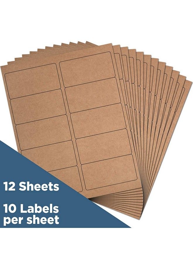 JAM Paper Shipping Address Labels Standard Mailing 2 X 4 Brown Kraft 120 Pack - Image 3