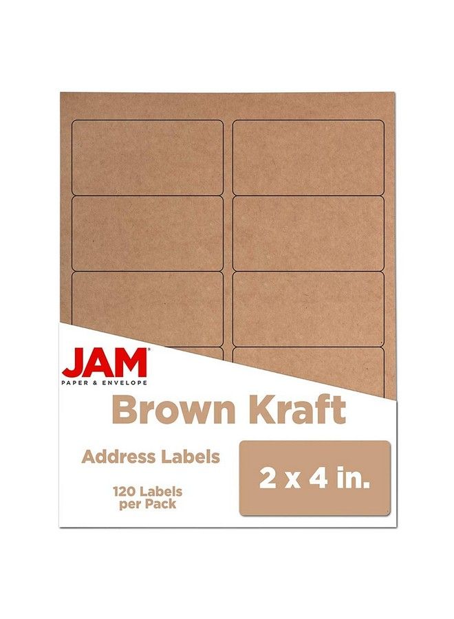 JAM Paper Shipping Address Labels Standard Mailing 2 X 4 Brown Kraft 120 Pack - Image 2