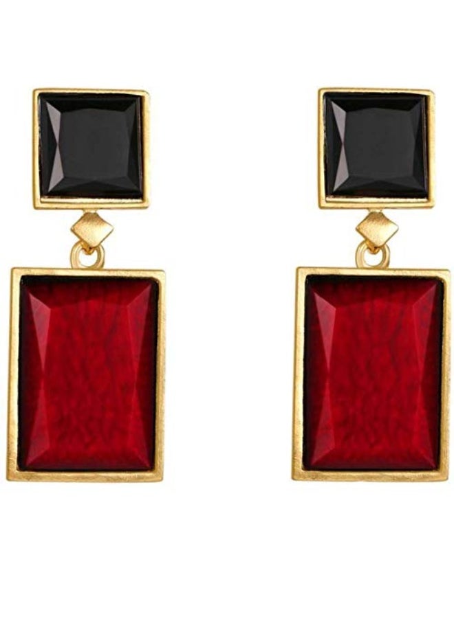 Womens Exclusive Limited Red Black Crystal and Rose  Edition Geometric Shape Tantalizing Drop Earrings fgs..fg - pzsku/Z9F979305962E2FB0CEB0Z/45/_/1729064253/6a6b5e05-388f-4894-a95f-7992793997ee