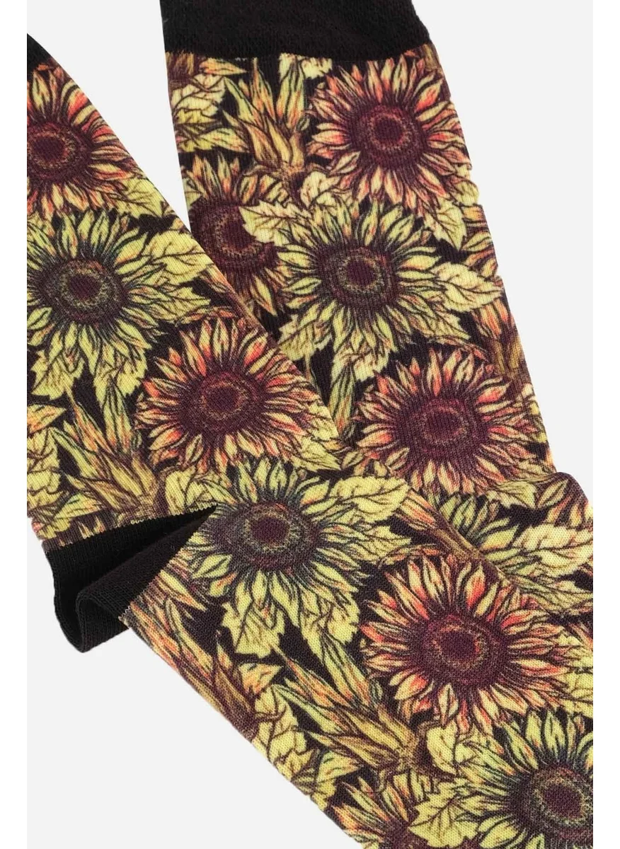 Aytuğ Unisex Cotton Floral Patterned Fun Socks - A-Dfs-C