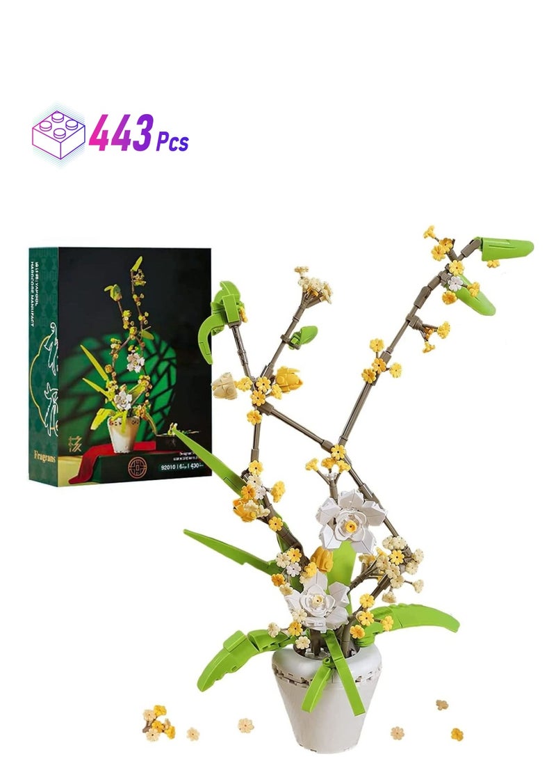 Flower Bouquet Building Kit Osmanthus Fragrans Bonsai Tree Toy Artificial Plant Creative Project for Adults Botanical Collection (430 Pieces) - Image 1