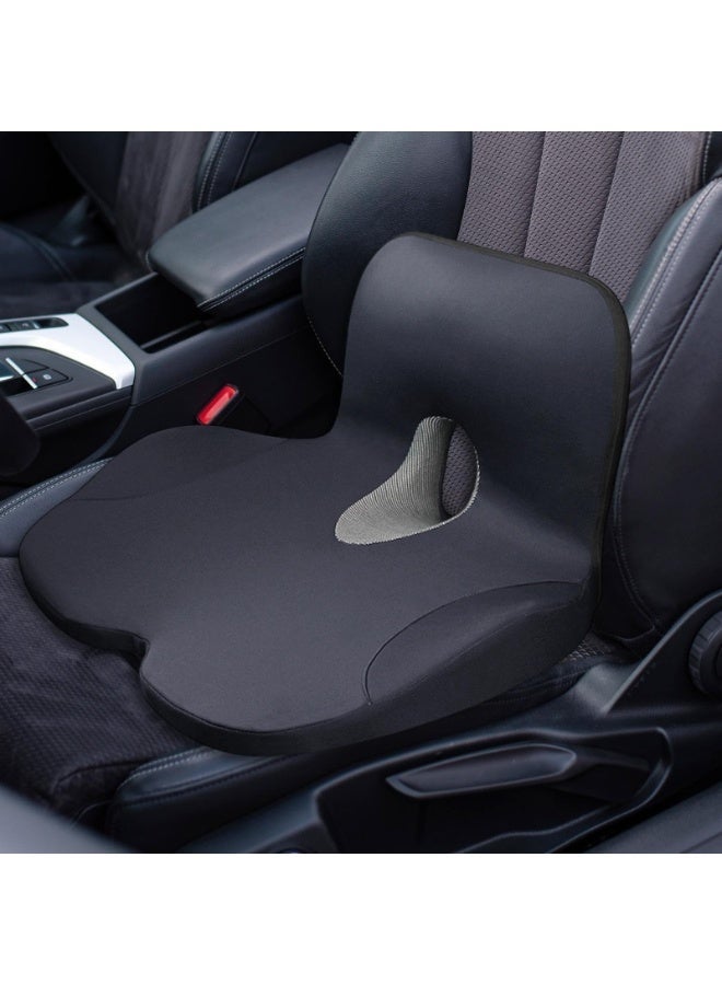 Arabest Memory Foam Seat Cushion for Office Chair, Tailbone Pain Relief Cushion for Long Sitting, Ergonomic Pressure Relief Chair Pad with Washable Cover for Office, Gaming Chair & Car Seat (Black Gray) ﻿ - Image 4