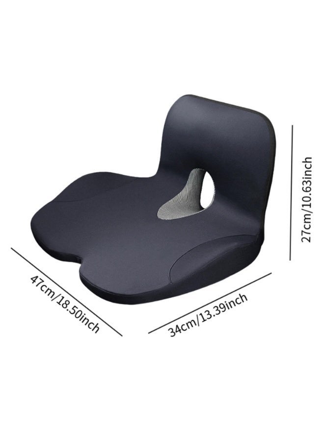 Arabest Memory Foam Seat Cushion for Office Chair, Tailbone Pain Relief Cushion for Long Sitting, Ergonomic Pressure Relief Chair Pad with Washable Cover for Office, Gaming Chair & Car Seat (Black Gray) ﻿ - Image 2