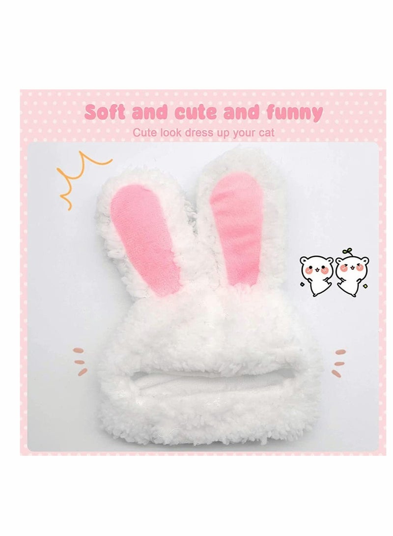 SOLARAE Cat Bunny Ears Costume Rabbit Hat for Cats or Small Dogs Party Costume Halloween Accessory Headwear - Image 2