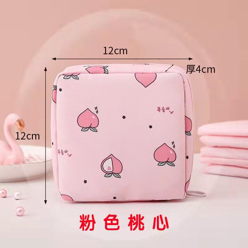 Large Capacity Sanitary Pad Pouch Pink heart 