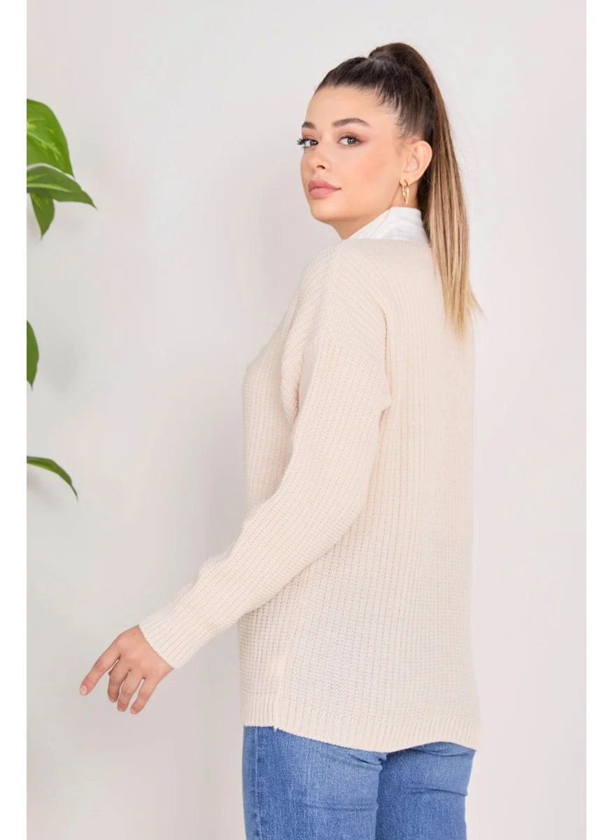 Tofisa 23100-CREAM Knitwear Cardigan