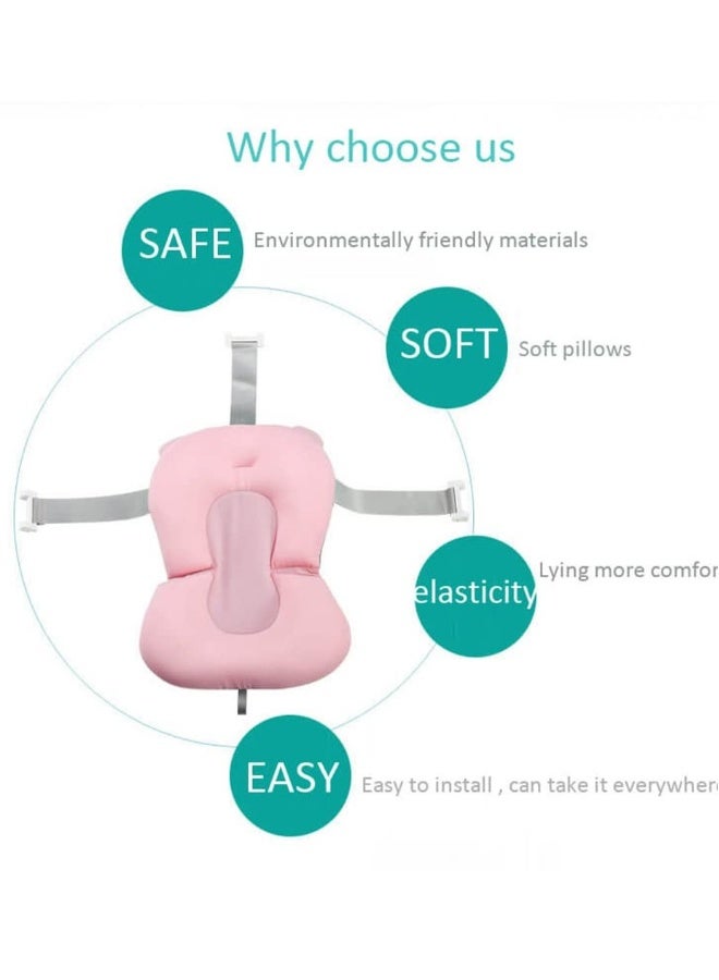 Baby Bath Support Cushion, Soft Adjustable Non-Slip Infant Bath Support Seat Infant Tub Cushion Seat Baby Bath Pillow Adjustable Non Slip Bathtub Cushion for Bathtub for 0-6 Months - Image 5