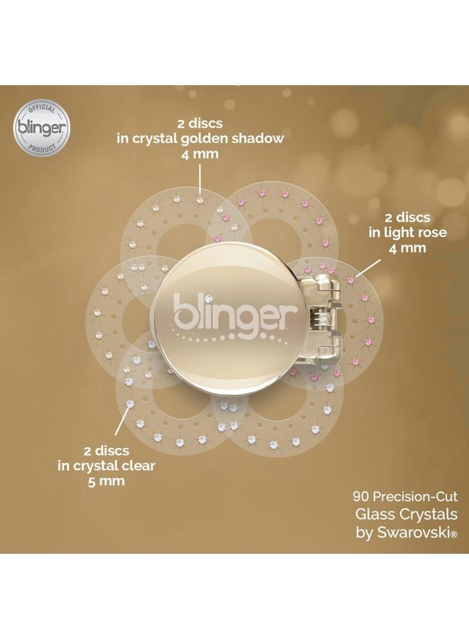 Blinger ® Shimmer Starter Set with Gold-Plated blinger Styling Tool & 90 Precision-Cut Glass Crystals | Precision-Cut Glass Crystal Bedazzler for Hair & Skin - Image 4