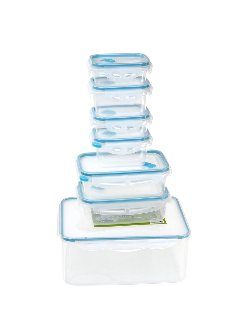 Mondex 14 pieces Clip Lock Storage Set, with air vent Light Blue /Clear - Image 2