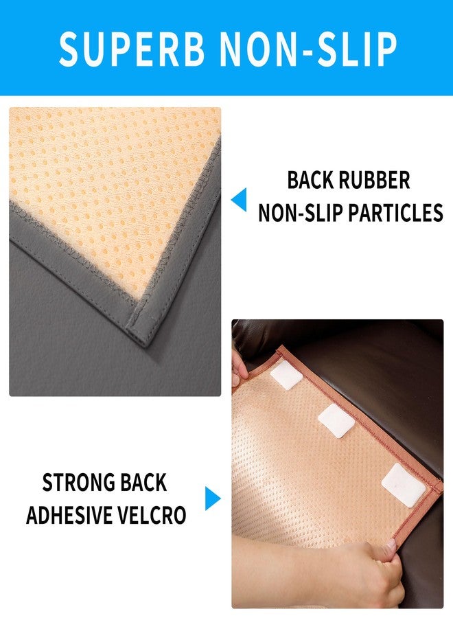 Hittun واقي مسند رأس كرسي الاسترخاء من هيتون، مانع للانزلاق، قابل للغسل، مصنوع من الجلد الصناعي، مناسب لكرسي الاسترخاء، مقاوم للماء، مناسب للأرائك والأثاث وكرسي المكتب ومقعد المسرح (رمادي داكن). - Image 3