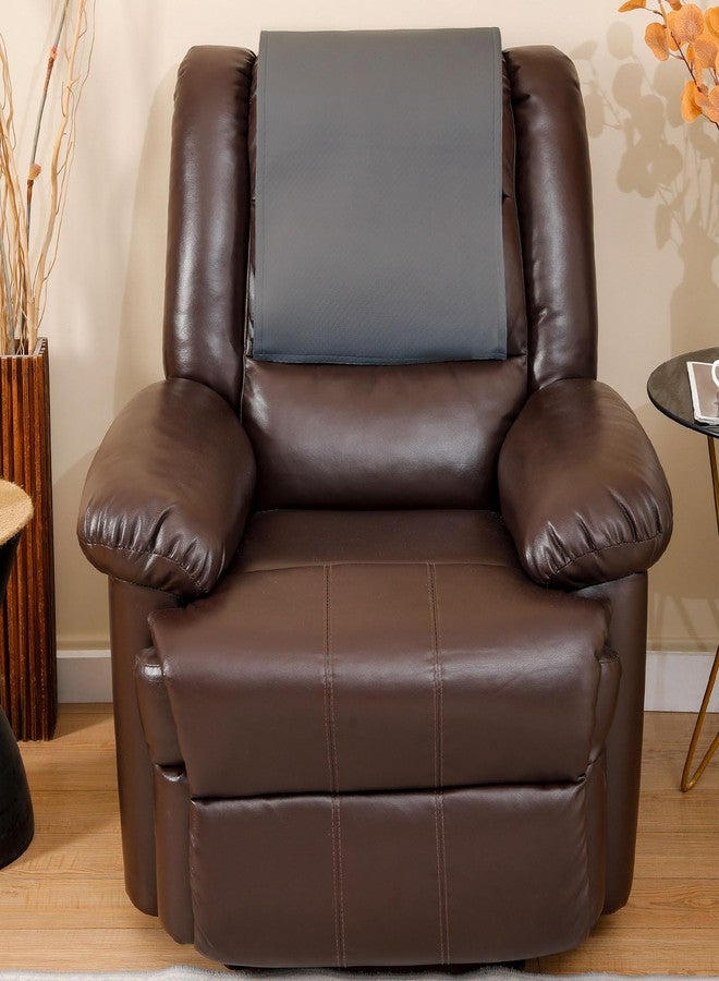 Hittun واقي مسند رأس كرسي الاسترخاء من هيتون، مانع للانزلاق، قابل للغسل، مصنوع من الجلد الصناعي، مناسب لكرسي الاسترخاء، مقاوم للماء، مناسب للأرائك والأثاث وكرسي المكتب ومقعد المسرح (رمادي داكن). - Image 5