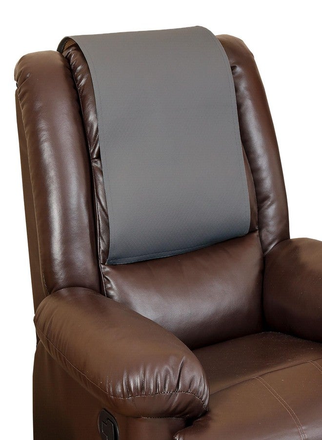 Hittun واقي مسند رأس كرسي الاسترخاء من هيتون، مانع للانزلاق، قابل للغسل، مصنوع من الجلد الصناعي، مناسب لكرسي الاسترخاء، مقاوم للماء، مناسب للأرائك والأثاث وكرسي المكتب ومقعد المسرح (رمادي داكن). - Image 1