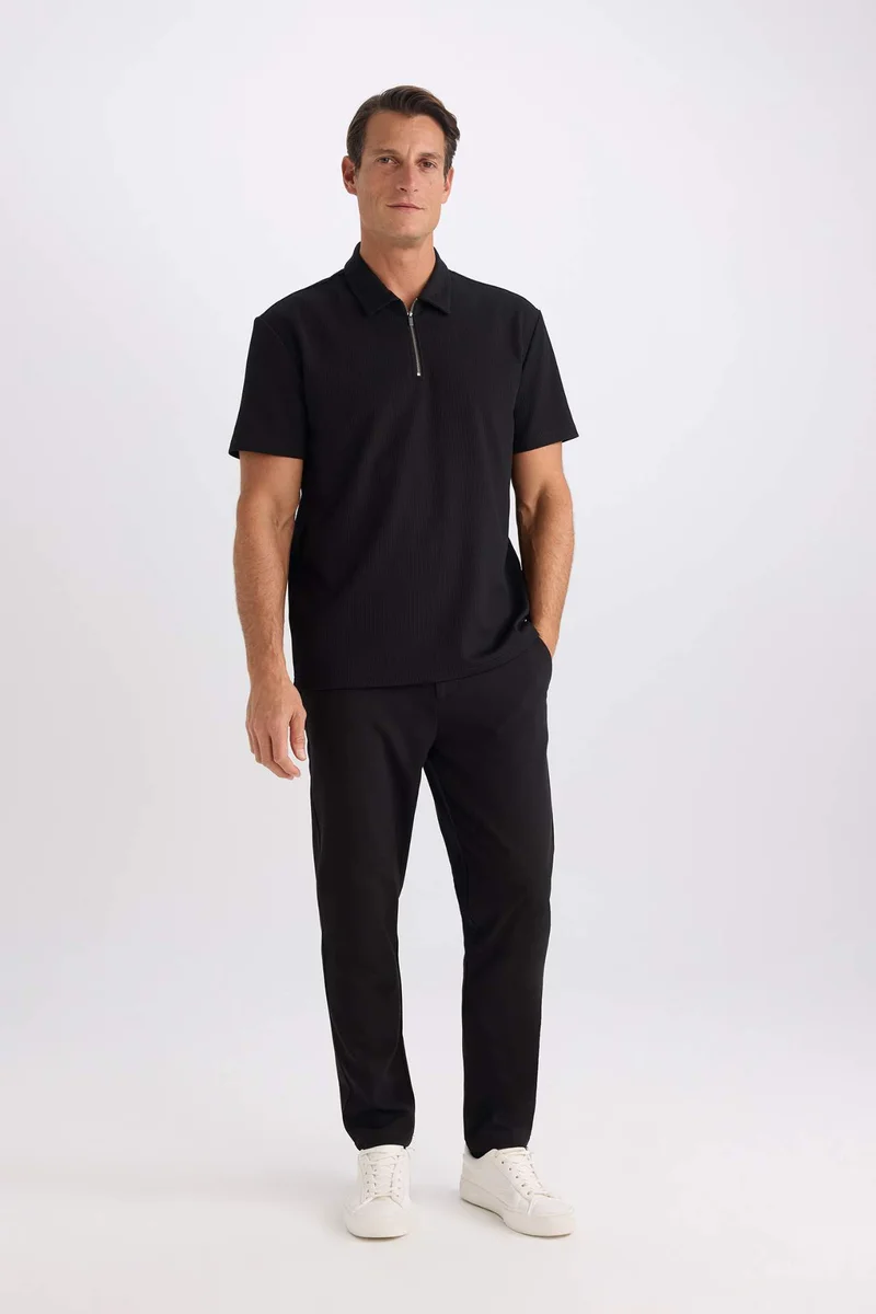 ديفاكتو Regular Fit Pleat Polo T-Shirt