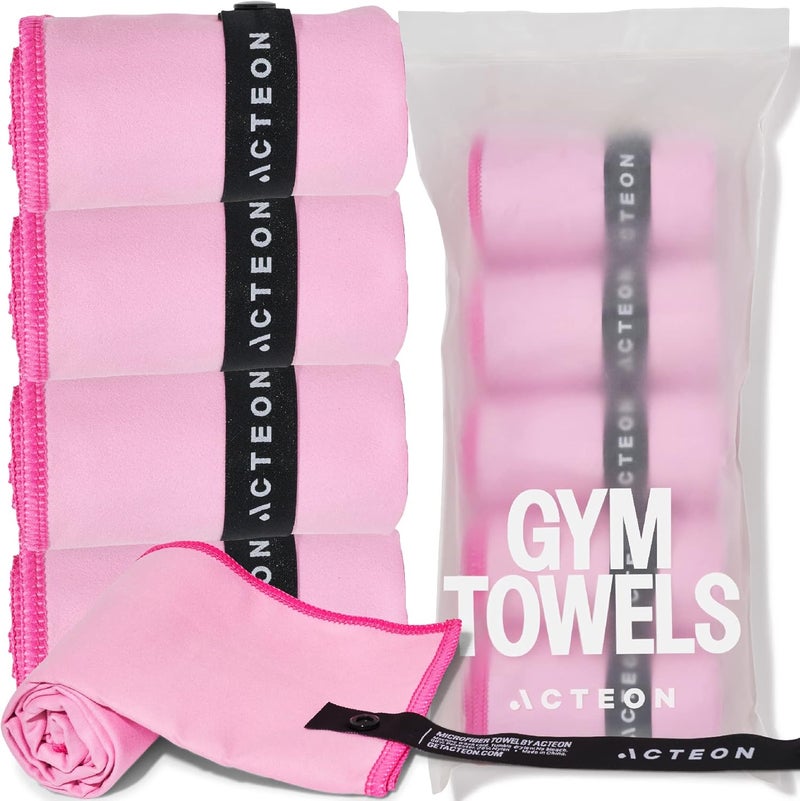 Acteon Microfiber Gym Towels 5 Pack – Quick Dry, Silver ION Odor-Free, Super Absorbent Sweat Towels for Women, Workout, Yoga, Pilates, Tennis, Running, Swimming, Travel – 16x30.5 Inch (Lavender Rose) - Image 1
