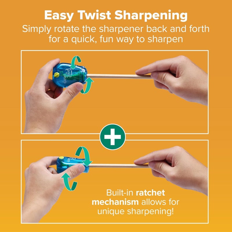 Bostitch مبراة أقلام المكتب، يدوية، لون متنوع واحد، Twist-n-Sharp، للأطفال، الأولاد، البنات، أقلام ملونة، 1 عبوة - Image 3