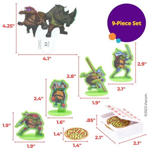 DecoPac DecoSet® Teenage Mutant Ninja Turtles™ Pizza Power Cake Topper, 6-Piece Cake Decoration With Turtle Figurines, Cake Pic, And Pizza Launcher ! | For Birthday, Parties, Celebration - Image 5