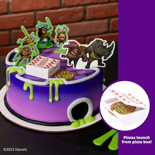 DecoPac DecoSet® Teenage Mutant Ninja Turtles™ Pizza Power Cake Topper, 6-Piece Cake Decoration With Turtle Figurines, Cake Pic, And Pizza Launcher ! | For Birthday, Parties, Celebration - Image 4
