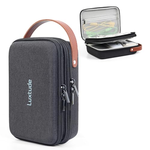 Luxtude Charger Organizer Travel Case Double Layer Electronics Organizers Hard Shell Zipper Case for Electronics Travel Essentials Black External Size 85 x 59 x 31 Inch - Image 1