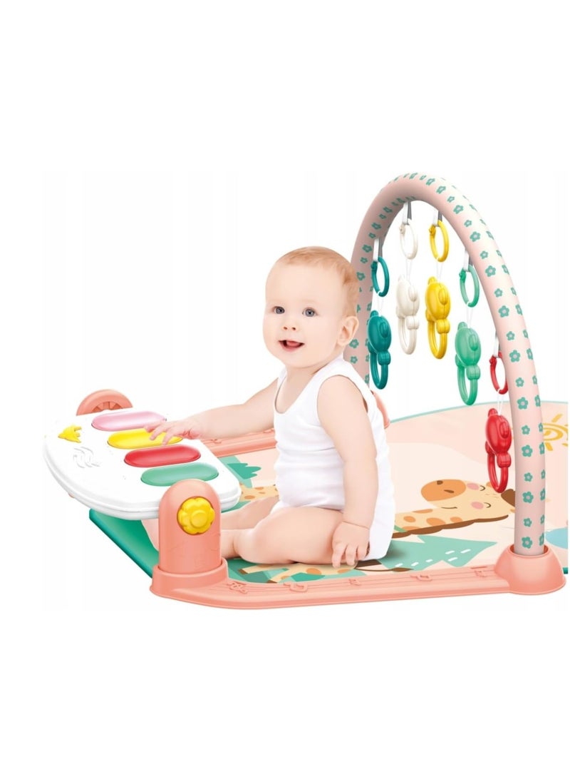 BAYBEE Baybee Pedal Piano Baby Play Gym Mat for Babies Activity Playgym for Baby with 5 Hanging Toys  Rotatable Piano Baby Bedding Set Crawling mats for floor Baby Play Gym Mat for Babies  - Image 2