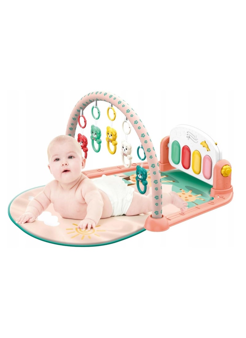 BAYBEE Baybee Pedal Piano Baby Play Gym Mat for Babies Activity Playgym for Baby with 5 Hanging Toys  Rotatable Piano Baby Bedding Set Crawling mats for floor Baby Play Gym Mat for Babies  - Image 1