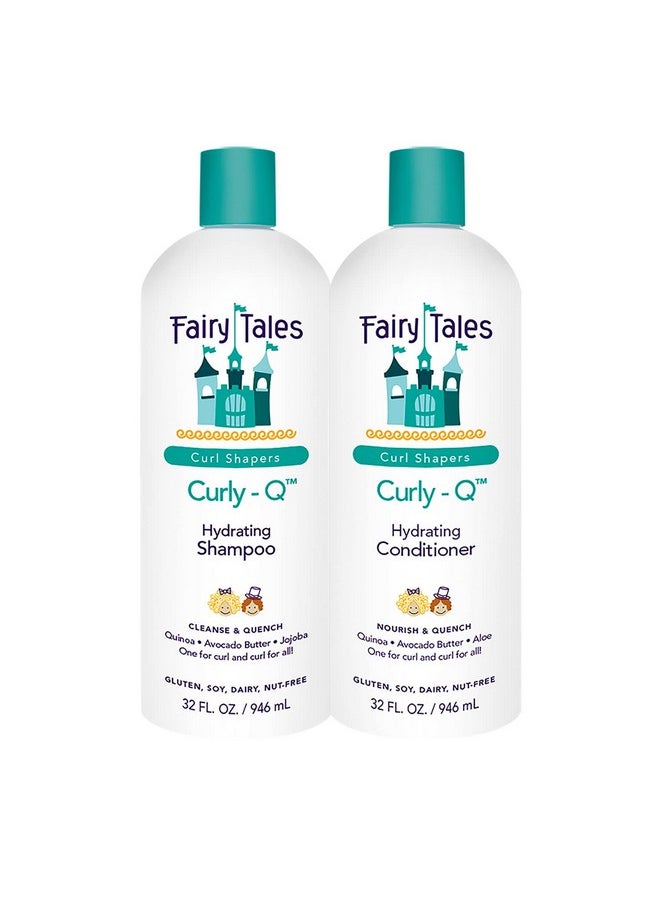 Fairy Tales Curlyq Daily Hydrating Shampoo For Kids Shampoo 32Oz And Conditioner 32Oz For Curly Hair Paraben Free Sulfate Free Gluten Free Nut Free  - Image 1