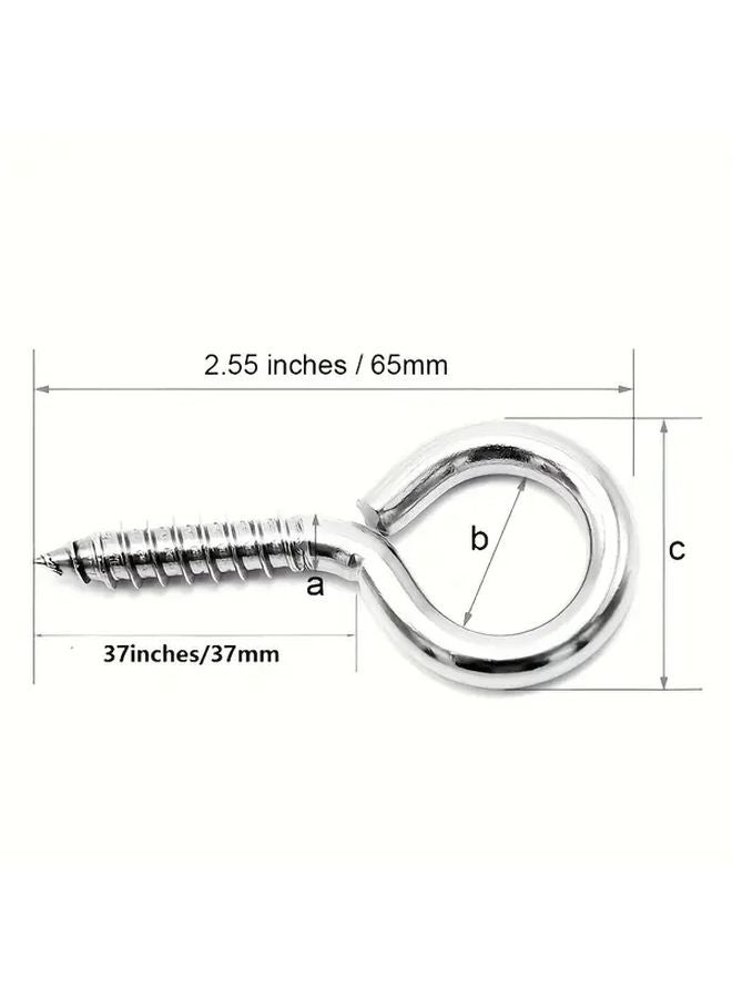 6pcs 2 1 2 Inch Heavy Duty Screw Eye Hooks Polished Iron For Indoor Outdoor - Image 3