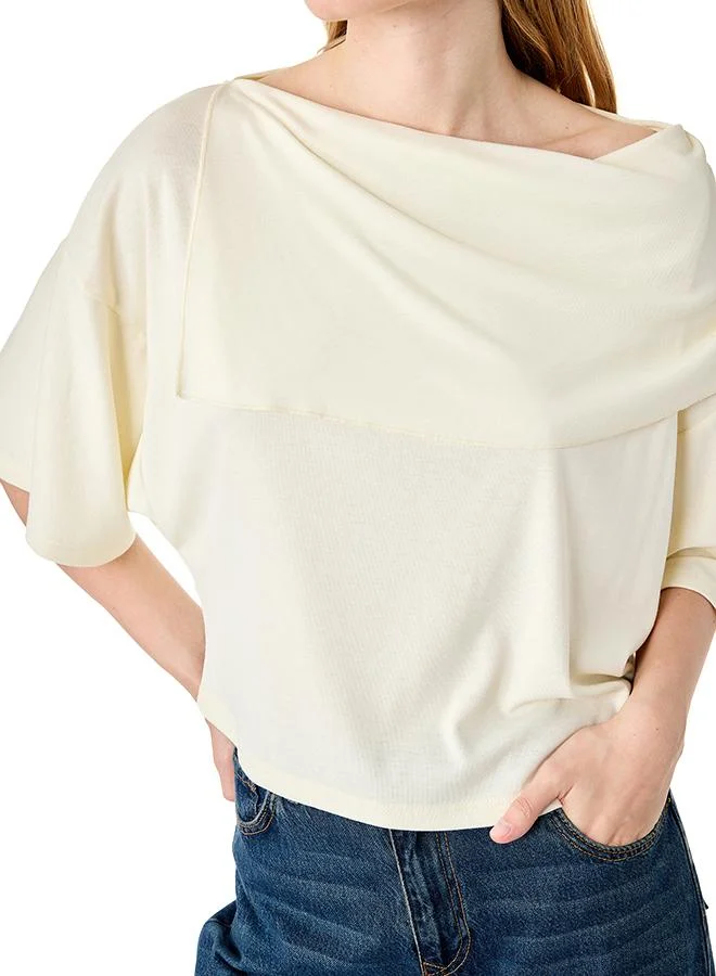 Koton  Solid Boat Neck Top for Women | Best Price UAE