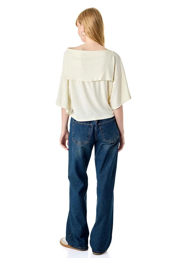 Koton  Solid Boat Neck Top for Women | Best Price UAE