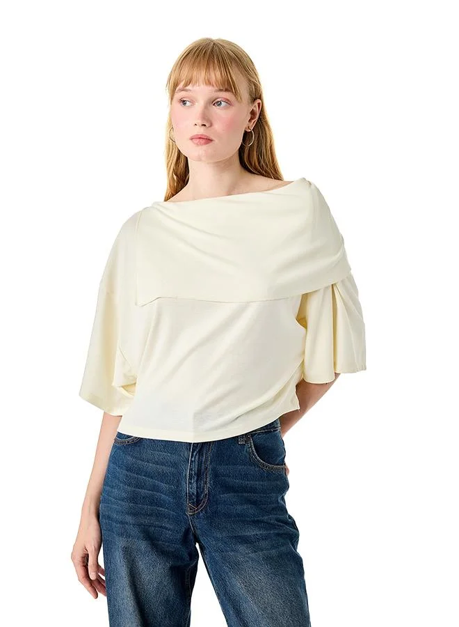 Koton  Solid Boat Neck Top for Women | Best Price UAE