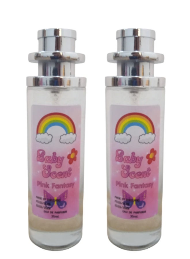 Two Pcs Baby Scent Powder Perfume Pink Fantasy 35 ml