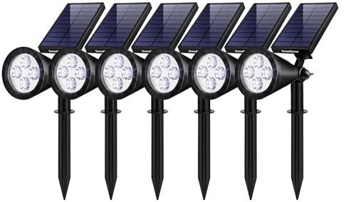 InnoGear Solar Lights Outdoor Lighting Waterproof Landscape Spotlights Uplighting for Outside Flag Garden Trees Yard Pathway Wall Auto On/Off, Pack of 6 (Cool White) - Image 1