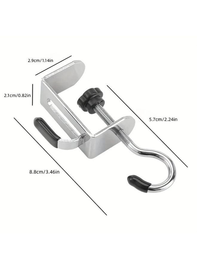 4pcs No Drill Table Edge Hooks Adjustable Steel Desktop Organizer For Office Home - Image 3