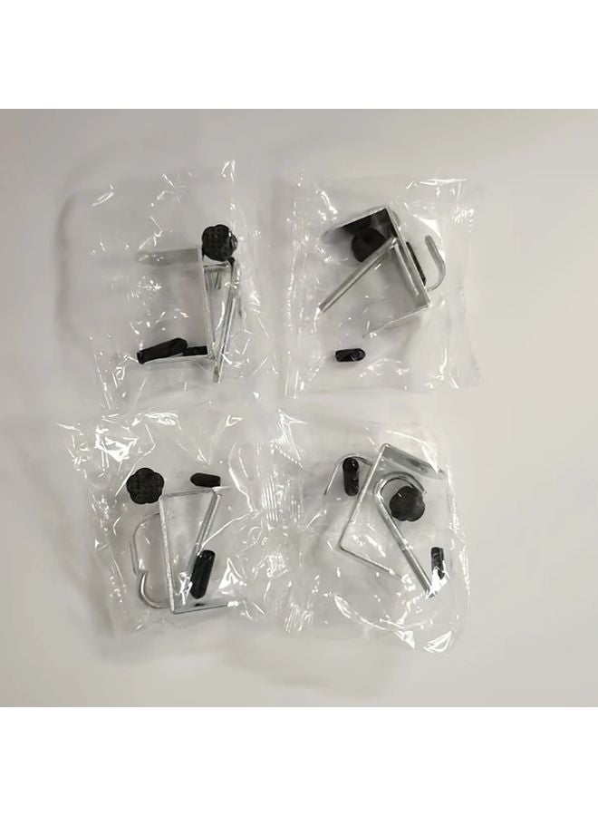 4pcs No Drill Table Edge Hooks Adjustable Steel Desktop Organizer For Office Home - Image 1