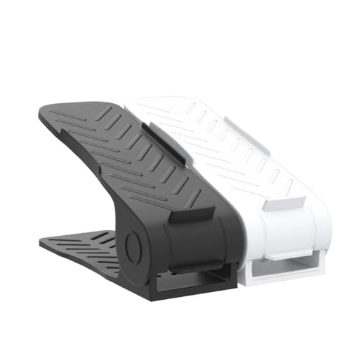 Aditya polymers 12 Pc. Height Adjustable Shoe Organizers/Organiser/Shoe Shelf/Rack/Slots/Space Saver/Double Deck/Layer/Storage Cum Organizer-Black&White Combo 12 Pcs. Plastic,27x10.5x7.5 CM - Image 4