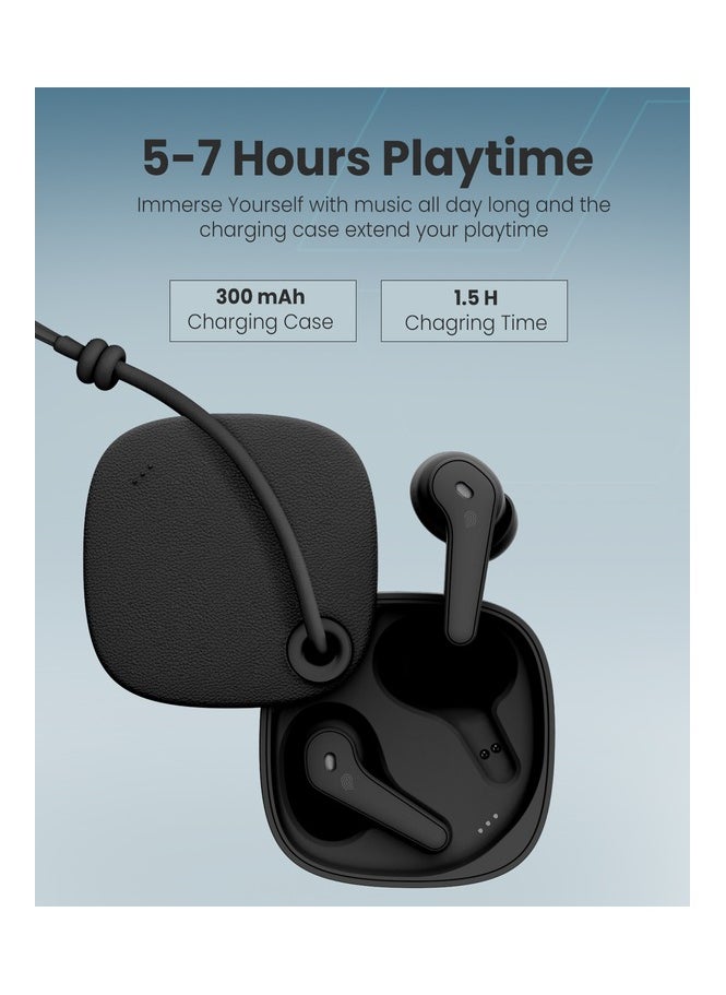 Moxedo Moxedo True Wireless Earbuds S4 Bluetooth 5.4 ENC Technology 7 Hours Playing Time Touch Control 300 mAh Charging Case with Built-in 4 Powerful Microphones (Black)  - Image 4