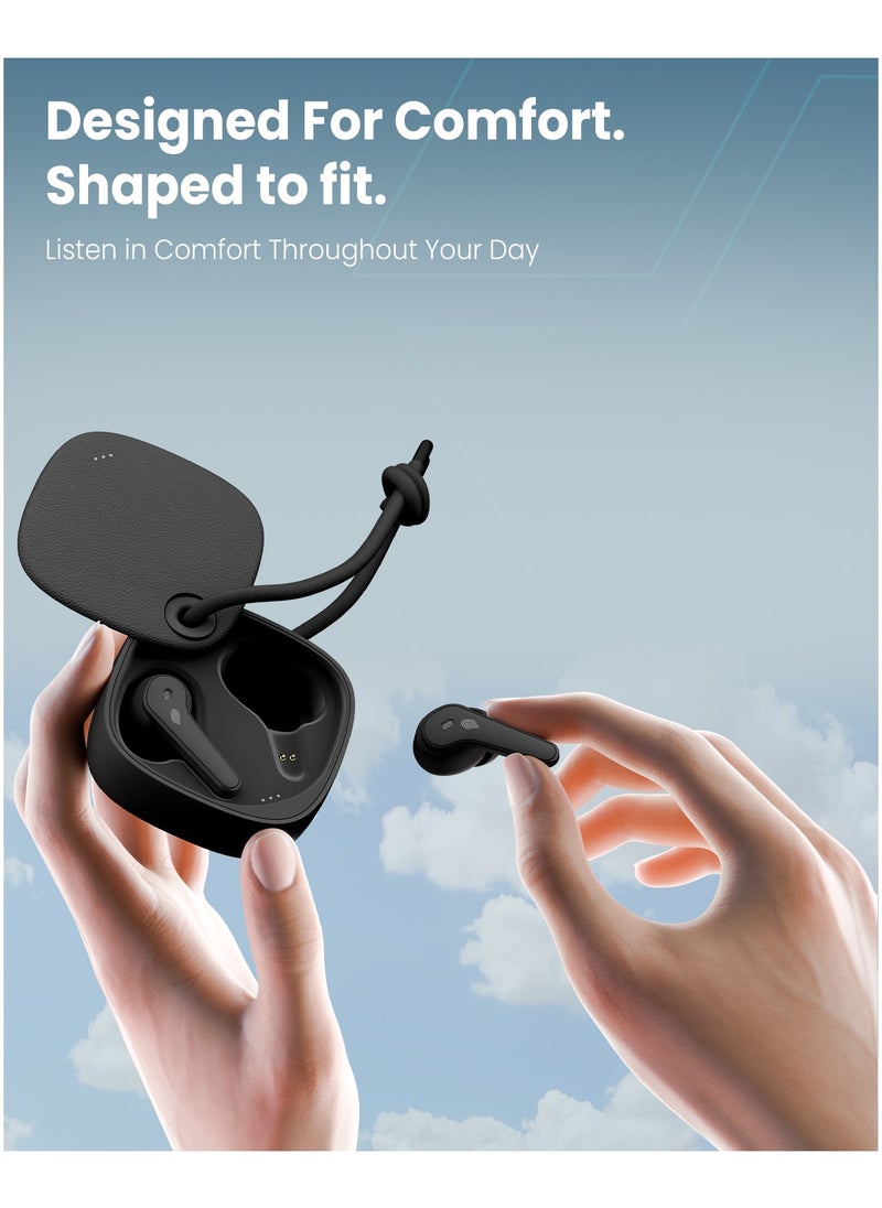 Moxedo Moxedo True Wireless Earbuds S4 Bluetooth 5.4 ENC Technology 7 Hours Playing Time Touch Control 300 mAh Charging Case with Built-in 4 Powerful Microphones (Black)  - Image 5