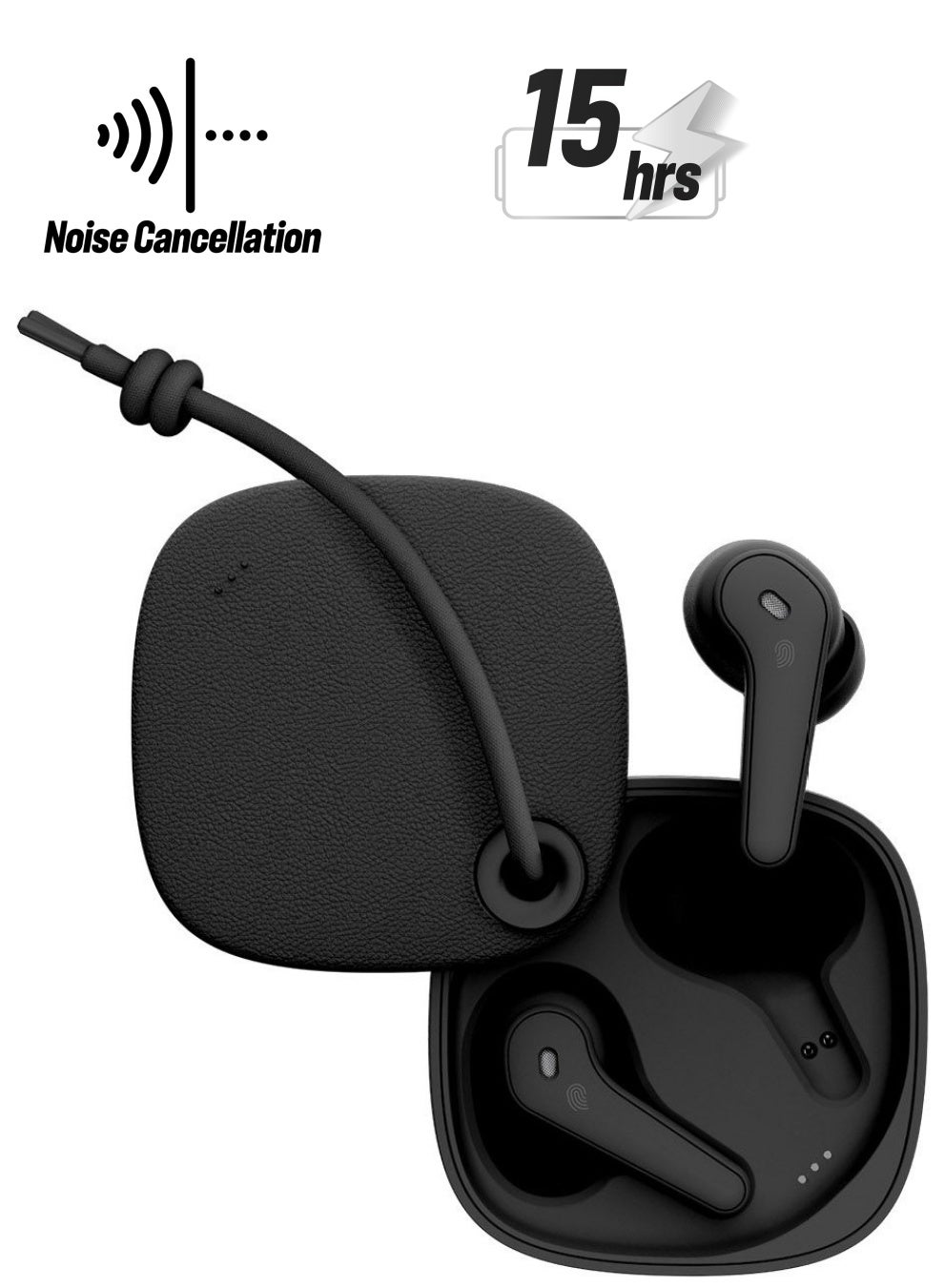 Moxedo True Wireless Earbuds S4 Bluetooth 5.4 ENC Technology 7 Hours Playing Time Touch Control 300 mAh Charging Case with Built-in 4 Powerful Microphones (Black)