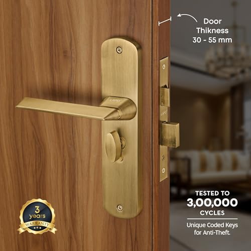 LAPO Mortise Door Lock Set – Heavy Duty Main Door Lock with Keys, 60mm Cylinder, 45x45 mm Lockbody, Handle Lock for Home, Office, Bedroom, Hotel (Antique Finish, 3 Years Warranty) Cy-156 - Image 2
